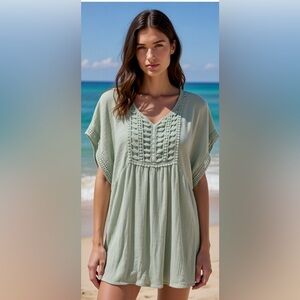 Ya Los Angeles Mint Green Textured Dress
